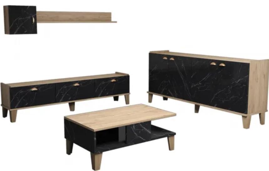 Living Trendy Sumer 2 Stejar(Bej)/Marmura (Negru)
