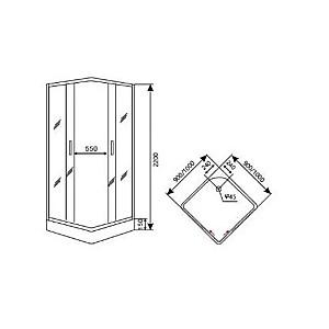 Cabina de dus Sanch DK/S-6008 90x90x215