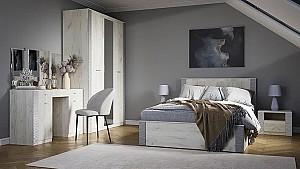 Noptiera de lux ML Mobila Gamma Nr.25 Stejar Kraft Alb/Gri