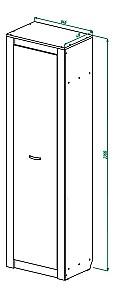 Dulap penal ML Mobila Gamma Nr.5 (cu bara) Stejar Kraft Alb/Gri
