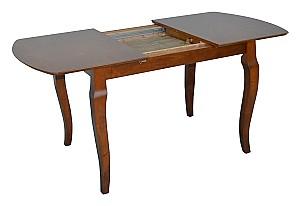 Set de masa si scaune Evelin HV-29V Burnish Oak + 6 scaune GLORIA Burnish Oak / Ekea12 Dark Brown
