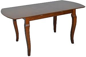 Set de masa si scaune Evelin HV-29V Burnish Oak + 6 scaune GLORIA Burnish Oak / Ekea12 Dark Brown