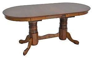 Set de masa si scaune Evelin HV-31N Burnish Oak + 8 scaune GLORIA Burnish Oak / Ekea12 Dark Brown