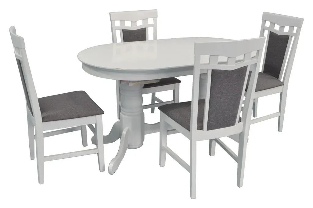 Set de masa si scaune Evelin HV-31N White + 4 scaune Deepa R White / NV-10WP Grey
