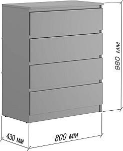 Comoda MBS Neo 4S (80x43x98 cm) Gri