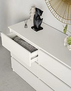 Comoda MBS Neo 6S (120x43x75.5 cm) Alb