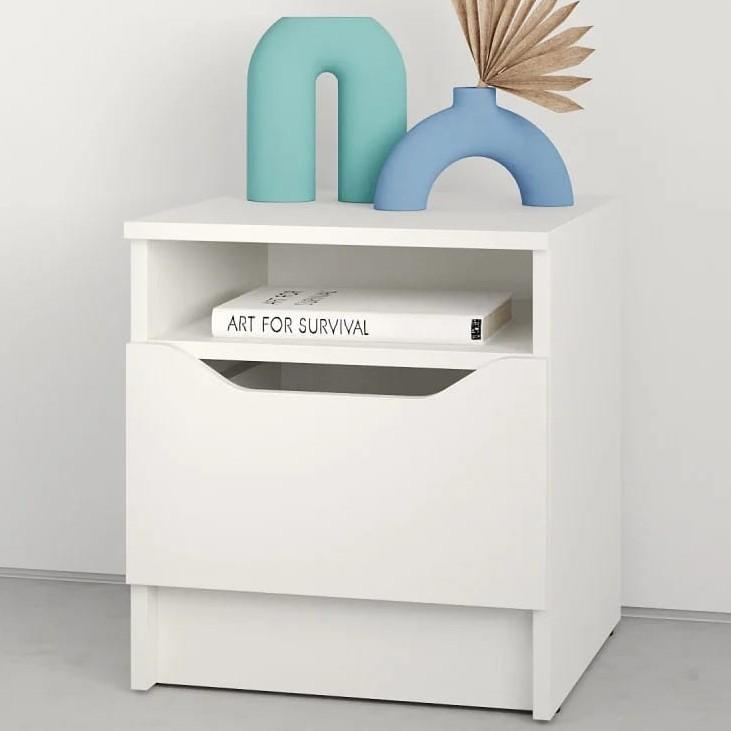 Noptiera MBS Lilu (40x40x44.5 cm) Alb