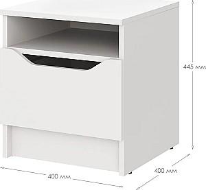 Noptiera MBS Lilu (40x40x44.5 cm) Alb