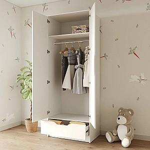 Dulap MBS Lilu 2D1S (80x50x210 cm) Alb