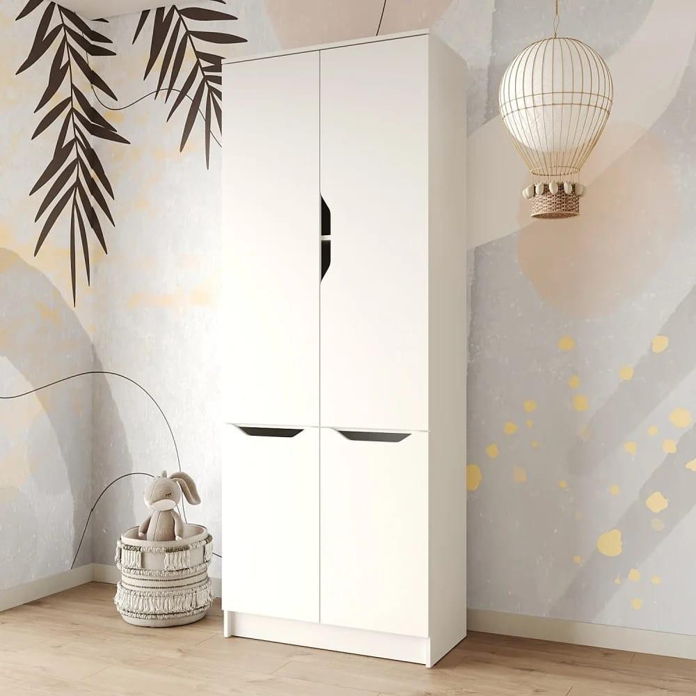 Dulap MBS Lilu 4D (80x40x210 cm) Alb
