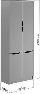 Dulap MBS Lilu 4D (80x40x210 cm) Alb