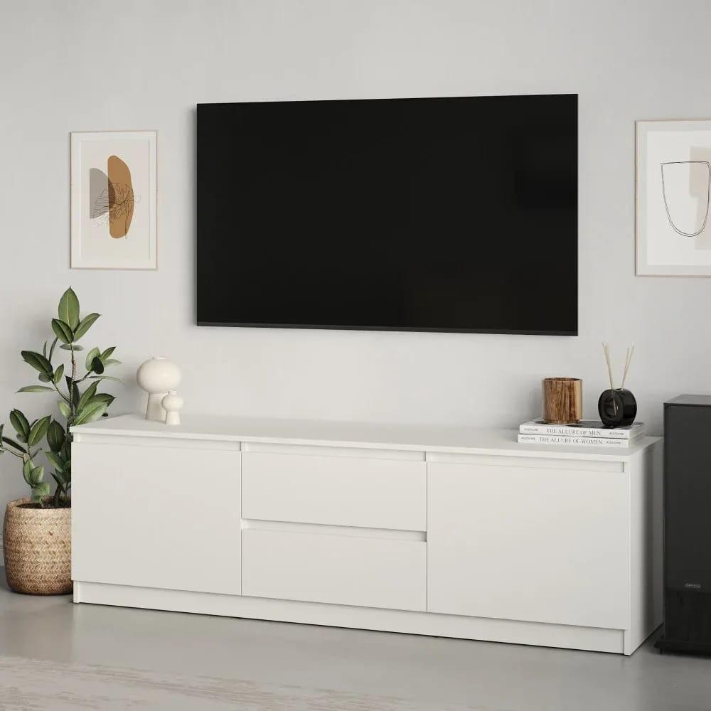 Tumba pentru televizor MBS Neo 2S2D (150x43x53 cm) Alb