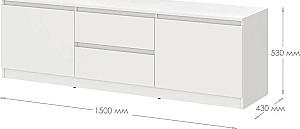 Tumba pentru televizor MBS Neo 2S2D (150x43x53 cm) Gri