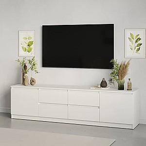Tumba pentru televizor MBS Neo 4S2D (200x43x53 cm) Alb