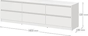 Tumba pentru televizor MBS Neo 6S (180x43x53 cm) Alb