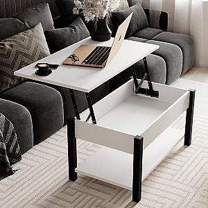 Masuta de cafea, reviste MobiCasa Desk 2.0 Alb/Negru
