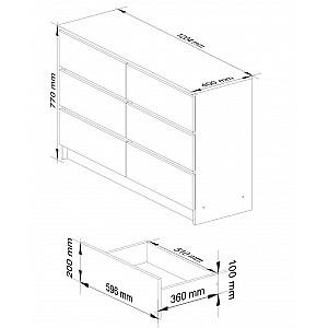 Comoda Akord K120 6SZ Alb
