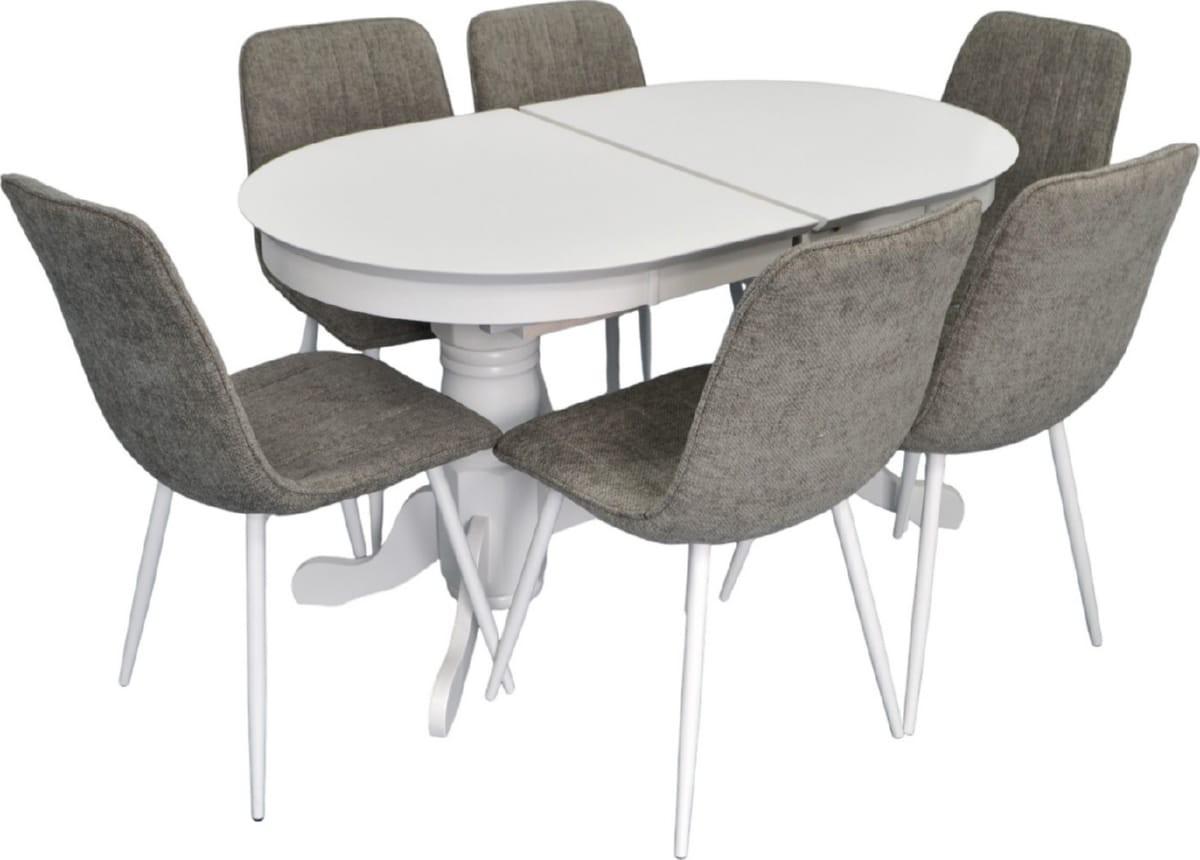 Set de masa si scaune Evelin HV-31N White + 6 scaune YTC-078 Wh / UF885-14