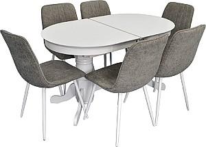 Set de masa si scaune Evelin HV-31N White + 6 scaune YTC-078 Wh / UF885-14