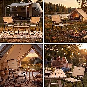 Scaun pliabil Nils Camp NC4307 Beige