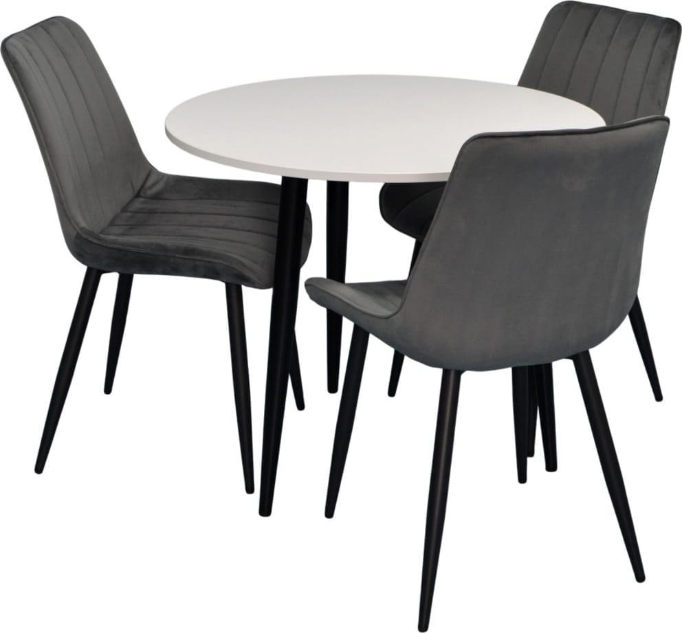 Set de masa si scaune Evelin DT 404-3B + 3 scaune YTC-055B / BLUVEL-14 (Dark Grey)