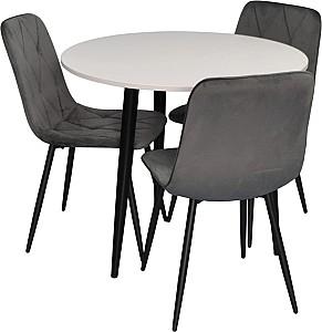 Set de masa si scaune Evelin DT 404-3B + 3 scaune YTC-080 B / BLUVEL-14 (Dark Grey)