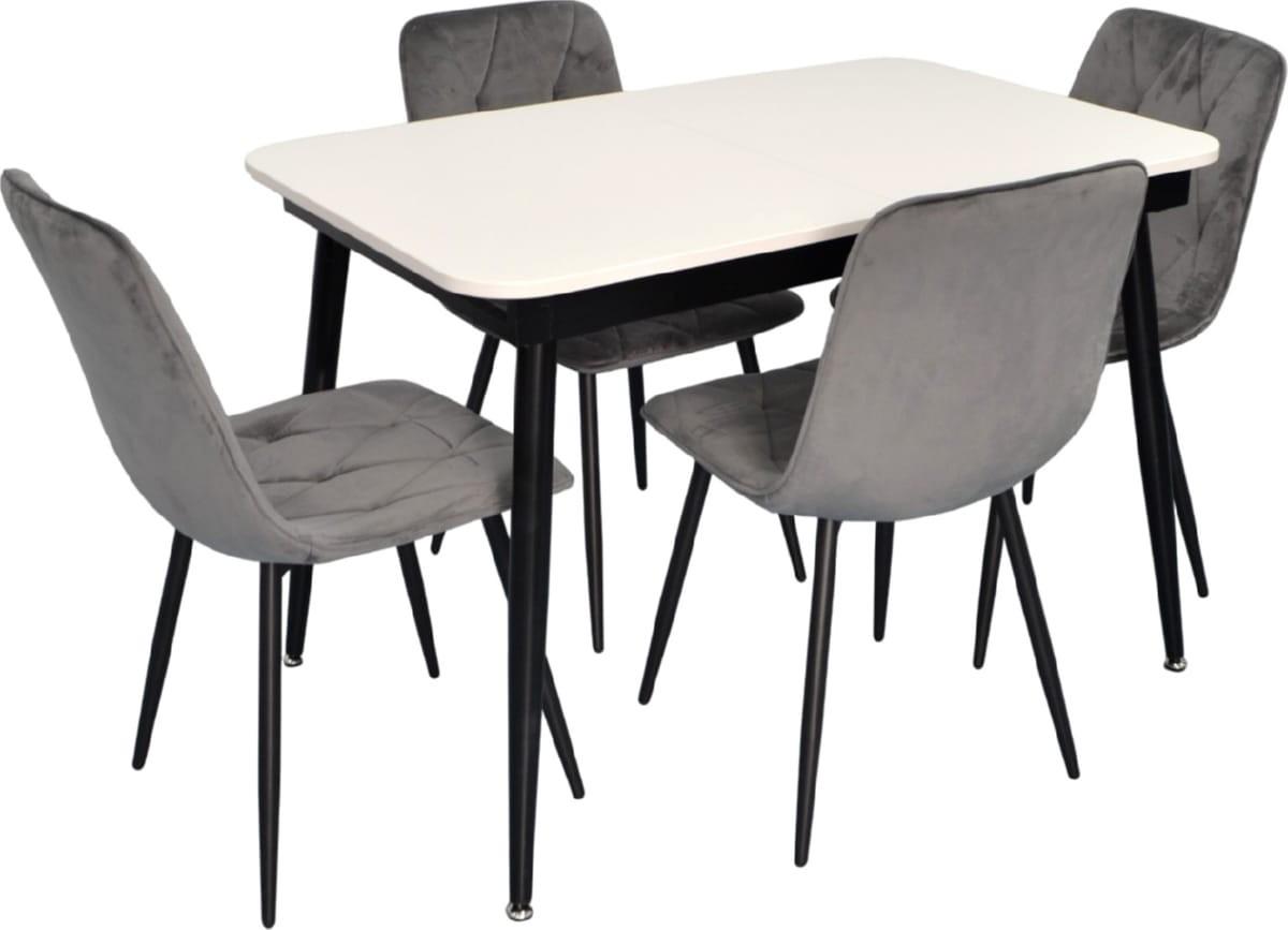 Set de masa si scaune Evelin DT 531R B + 4 scaune YTC-080 B / BLUVEL-14 (Dark Grey)