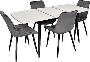 Set de masa si scaune Evelin DT 532R B + 4 scaune YTC-055 B / BLUVEL-14 (Dark Grey)