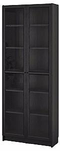 Dulap cu vitrina IKEA Billy/Oxberg usi sticla Negru Aspect Stejar