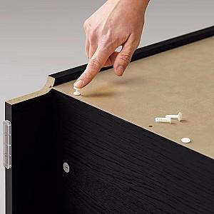 Dulap cu vitrina IKEA Billy/Oxberg usi sticla Negru Aspect Stejar