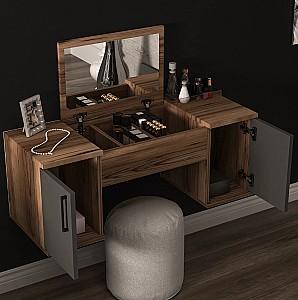 Masa de machiaj Hanah Home Mercan Light Walnut Anthracite