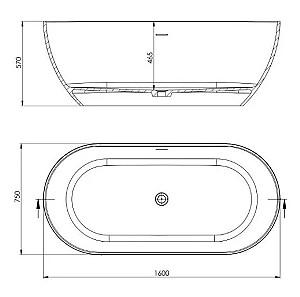 Cadă de baie DREMEX SENSE 1600x750x570