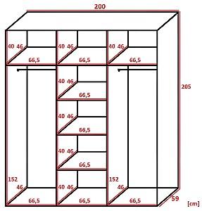 Dulap-cupe Prime Furniture Retro 3 Grafit/Negru