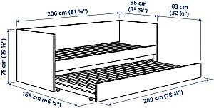 Pat copii IKEA Vihals/Afjall 2 saltele 80x200 Alb