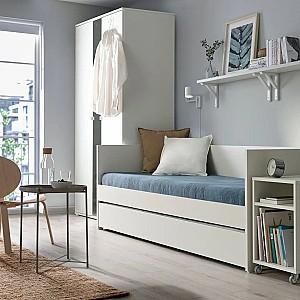 Pat copii IKEA Vihals/Afjall 2 saltele 80x200 Alb