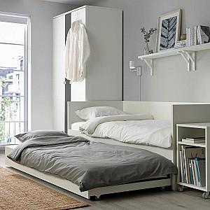 Pat copii IKEA Vihals/Afjall 2 saltele 80x200 Alb
