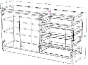 Comoda Smartex Т2 160 cm Alb