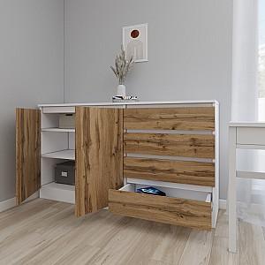 Comoda Smartex Т2 160 cm Alb / Stejar Închis