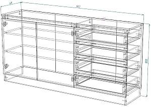 Comoda Smartex Т2 180 cm Alb
