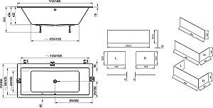 Cadă de baie Ravak Formy 01 Slim (C881300000)