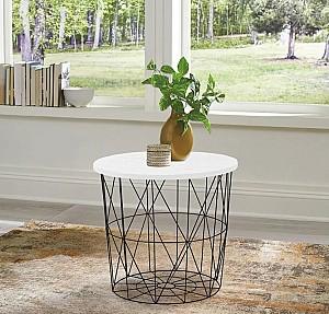 Masuta de cafea, reviste Halmar Mariffa White/Black