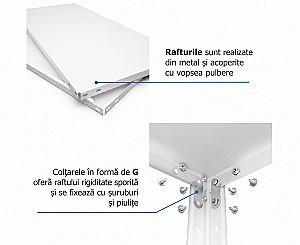 Rafturi pentru depozitare Nex Elegant 1840x950x440 mm White
