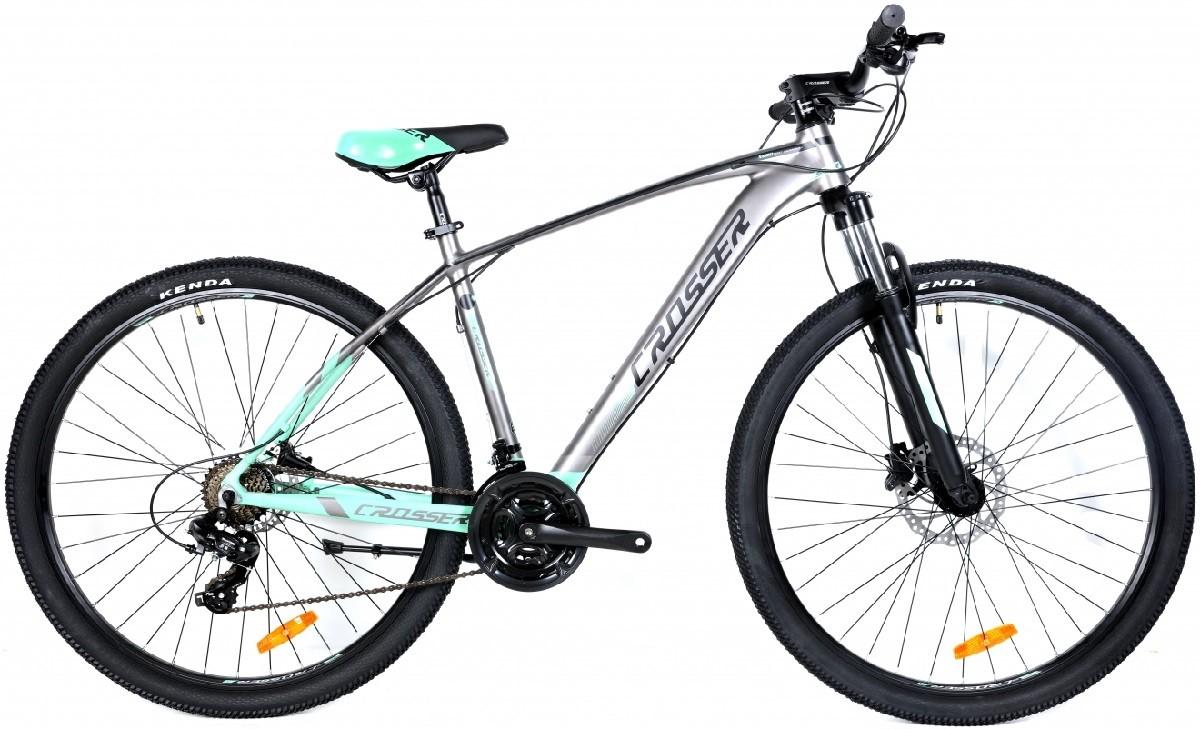 Bicicleta de munte Crosser X880 29/17 21S Shimano+Logan Hidraulic Gray/Green