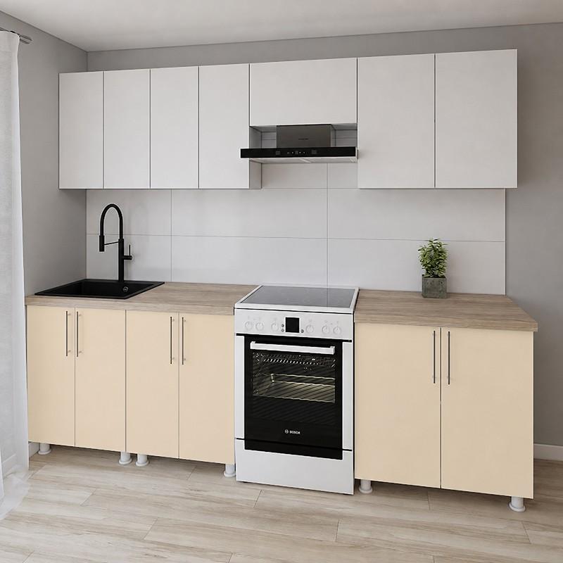 Set mobila bucatarie Smartex K1 260 cm Alb / Ivory