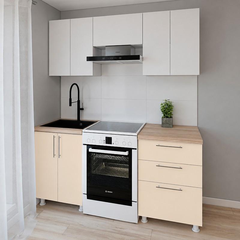 Set mobila bucatarie Smartex K2 180 cm Alb / Ivory