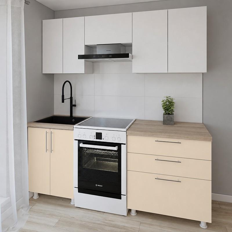 Set mobila bucatarie Smartex K2 200 cm Alb / Ivory