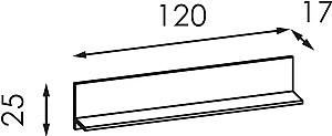Raft de perete Modern Komfi 120cm Stejar Brandy Castello (Maro)