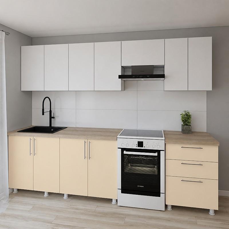 Set mobila bucatarie Smartex K2 280 cm Alb / Ivory