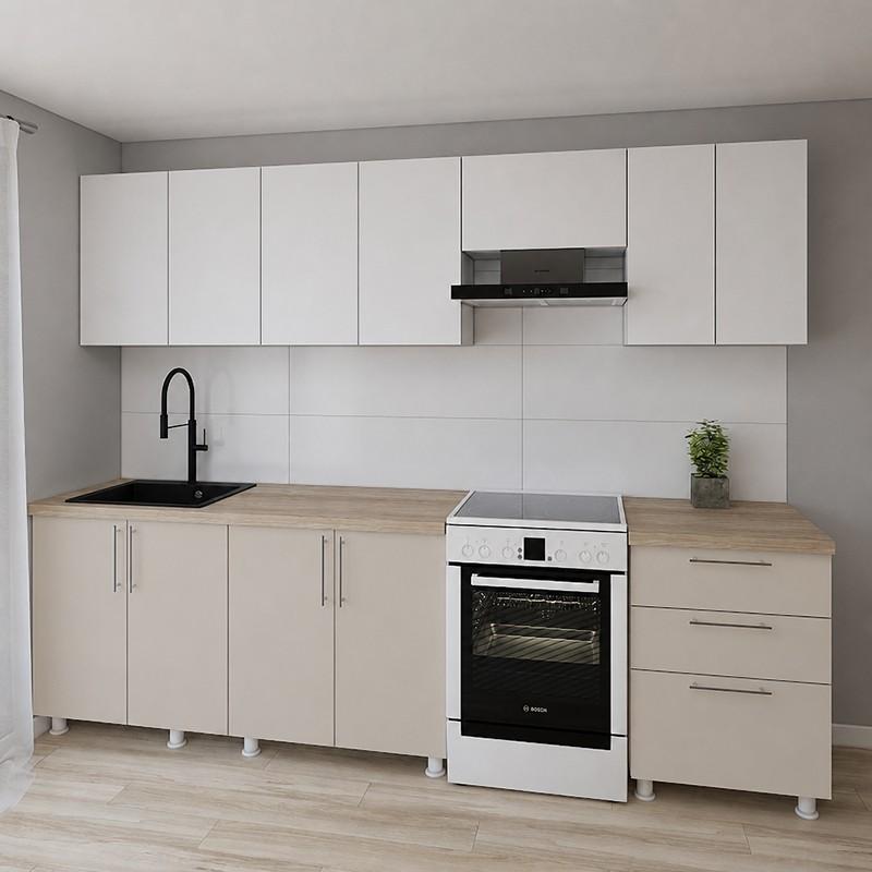 Set mobila bucatarie Smartex K2 280 cm Alb / Cașmir