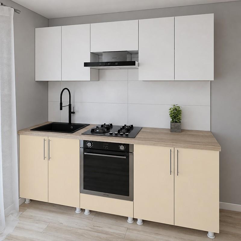 Set mobila bucatarie Smartex K3 220 cm Alb / Ivory